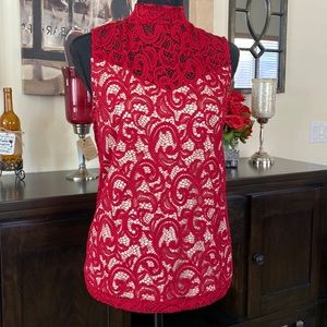 Lace top with nude lining